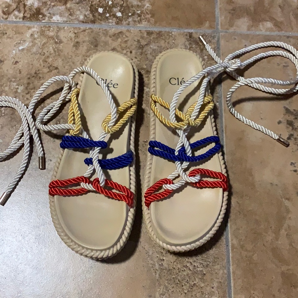 Tie espadrille flat sandal